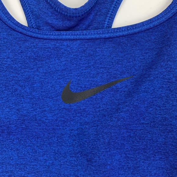 Nike Pro Sports Bra Racerback Medium Padded cups Royal blue & black - Picture 2 of 9